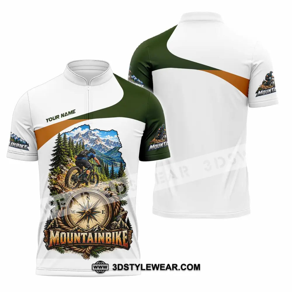 Unisex Shirt - Custom Mountain Bike Shirt - Zipper Polo Shirt / S - T-shirt