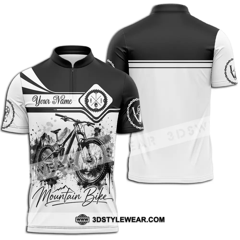 Unisex Shirt - Custom Mountain Bike Shirt - Zipper Polo Shirt / S - T-shirt
