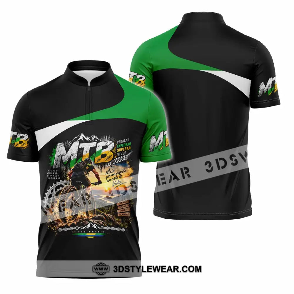 Unisex Shirt - Custom Mountain Bike Shirt - Zipper Polo Shirt / S - T-shirt