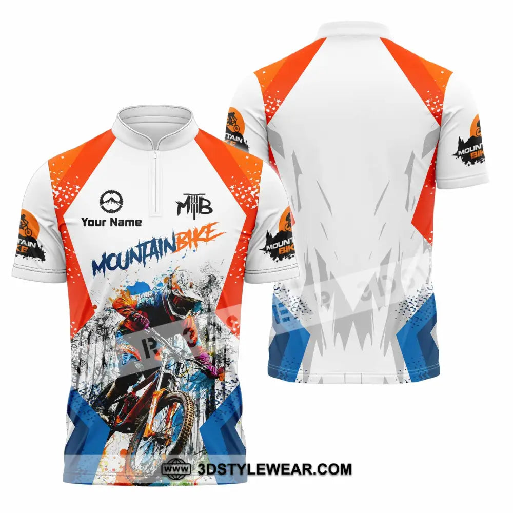 Unisex Shirt - Custom Mountain Bike Shirt - Zipper Polo Shirt / S - T-shirt