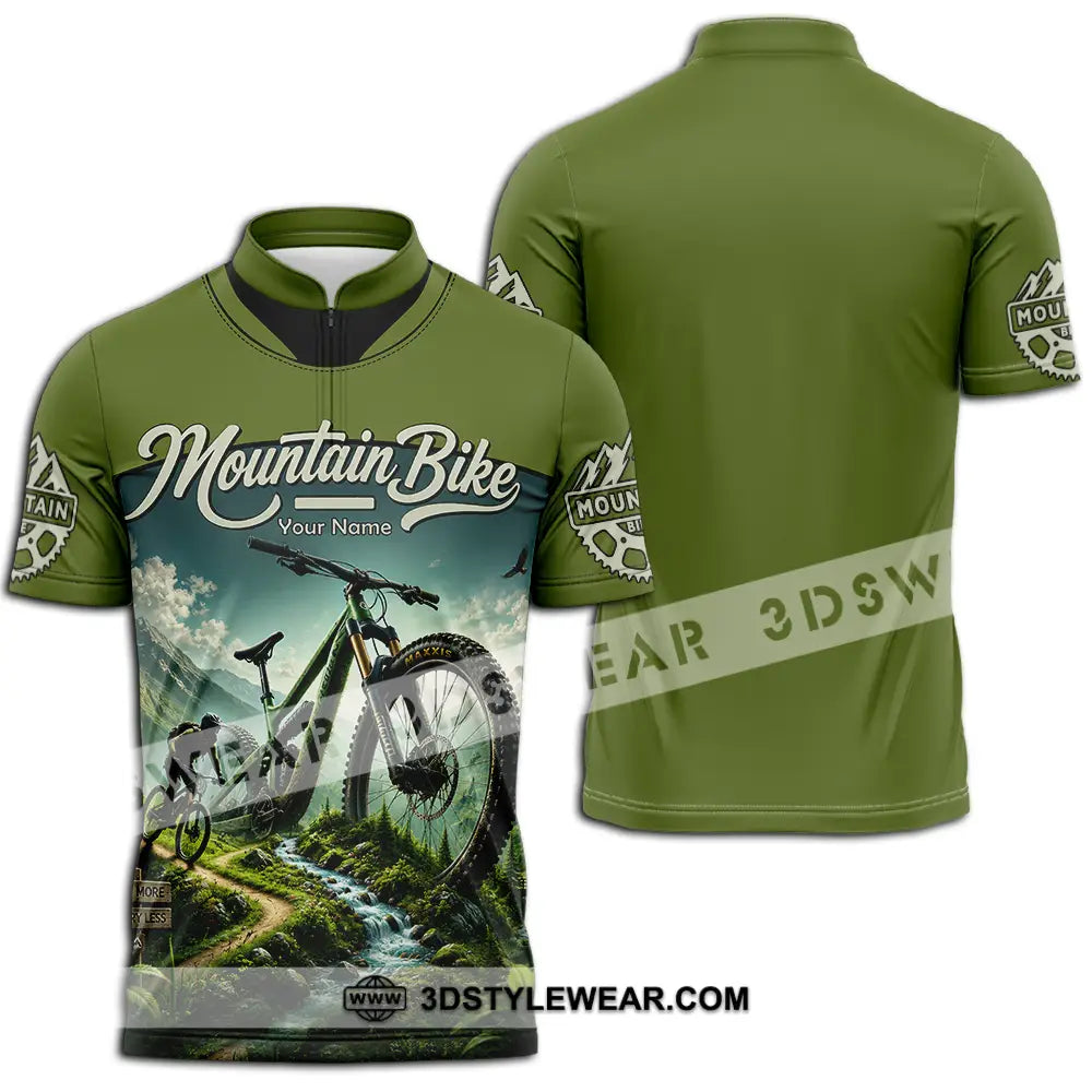 Unisex Shirt - Custom Mountain Bike Shirt - Zipper Polo Shirt / S - T-shirt