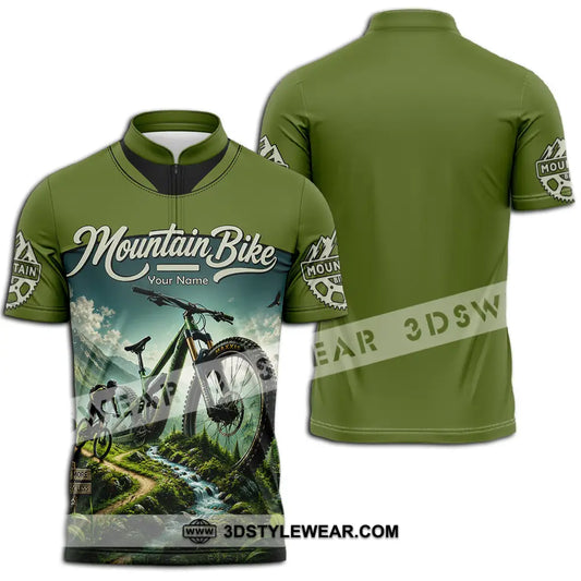 Unisex Shirt - Custom Mountain Bike Shirt - Zipper Polo Shirt / S - T-shirt