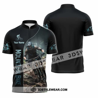 Unisex Shirt - Custom Mountain Bike Shirt - Zipper Polo Shirt / S - T-shirt