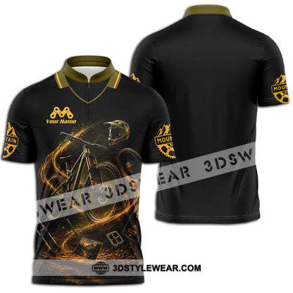 Unisex Shirt - Custom Mountain Bike Shirt - Zipper Polo Shirt / S - T-shirt