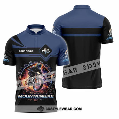 Unisex Shirt - Custom Mountain Bike Shirt - Zipper Polo Shirt / S - T-shirt