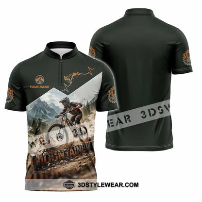 Unisex Shirt - Custom Mountain Bike Shirt - Zipper Polo Shirt / S - T-shirt