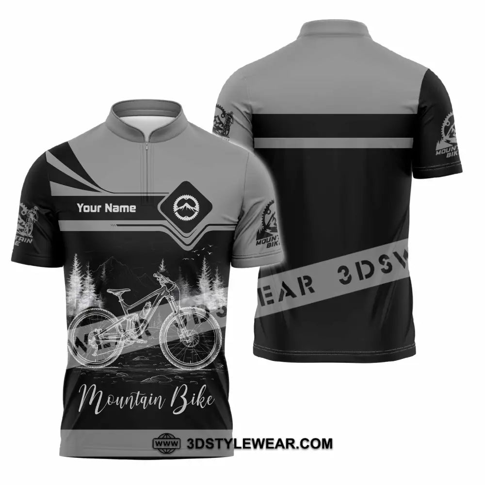 Unisex Shirt - Custom Mountain Bike Shirt - Zipper Polo Shirt / S - T-shirt