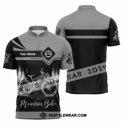 Unisex Shirt - Custom Mountain Bike Shirt - Zipper Polo Shirt / S - T-shirt
