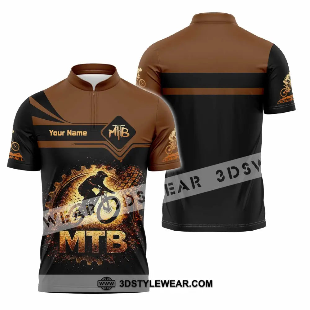 Unisex Shirt - Custom Mountain Bike Shirt - Zipper Polo Shirt / S - T-shirt