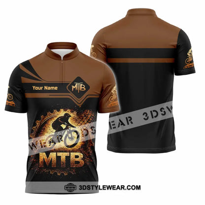 Unisex Shirt - Custom Mountain Bike Shirt - Zipper Polo Shirt / S - T-shirt