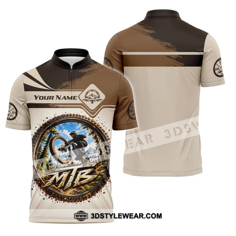 Unisex Shirt - Custom Mountain Bike Shirt - Zipper Polo Shirt / S - T-shirt