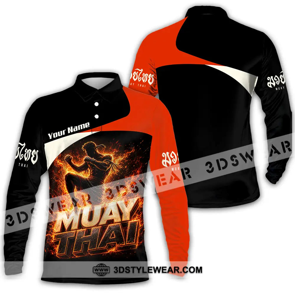 Unisex Shirt - Custom Muay Thai Shirt - Long Sleeve Polo / S - T-shirt