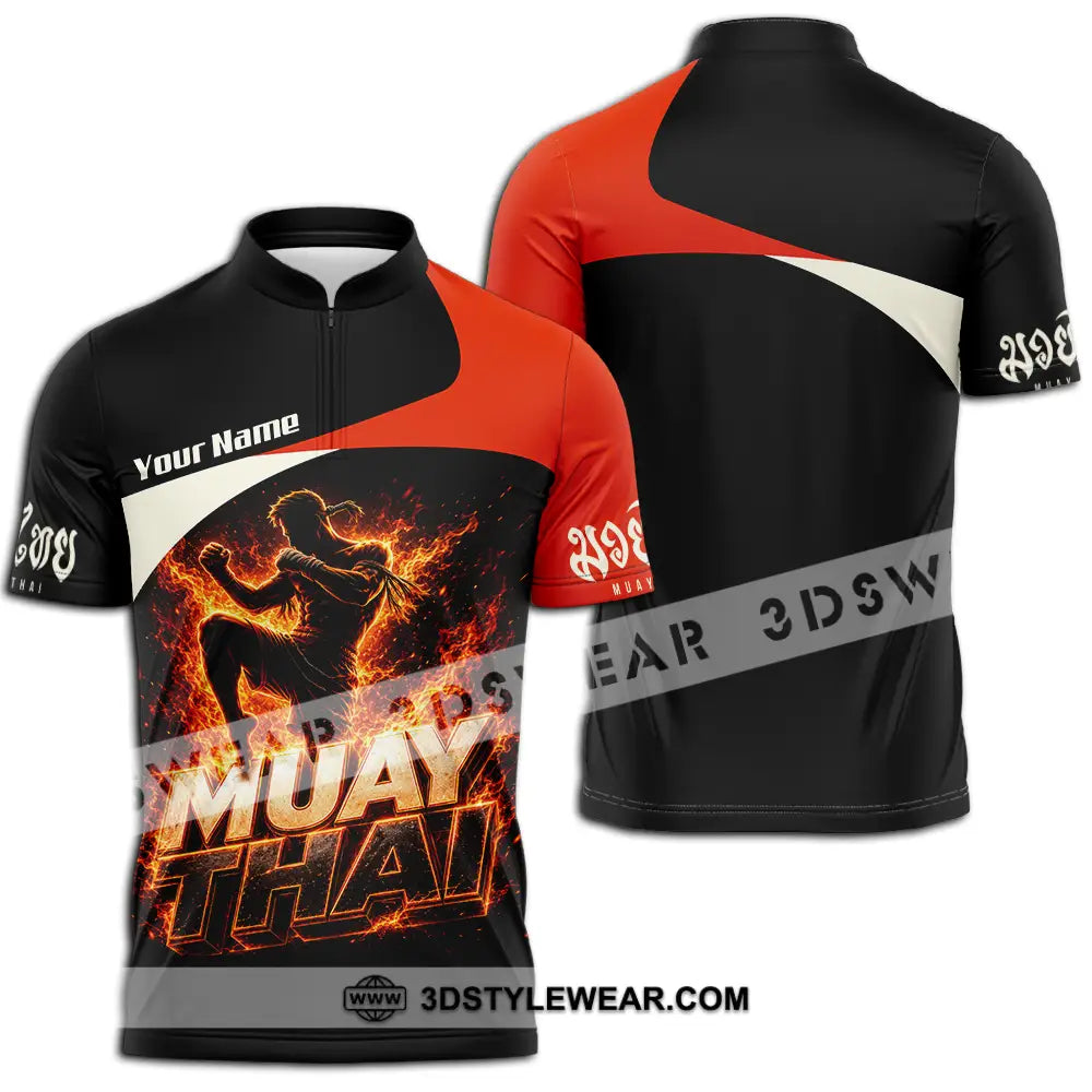 Unisex Shirt - Custom Muay Thai Shirt - Zipper Polo Shirt / S - T-shirt