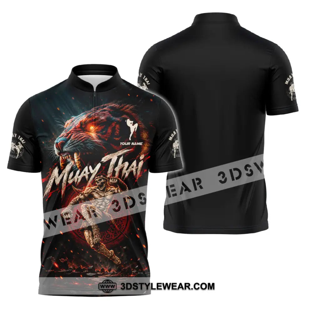 Unisex Shirt - Custom Muay Thai Shirt - Zipper Polo Shirt / S - T-shirt