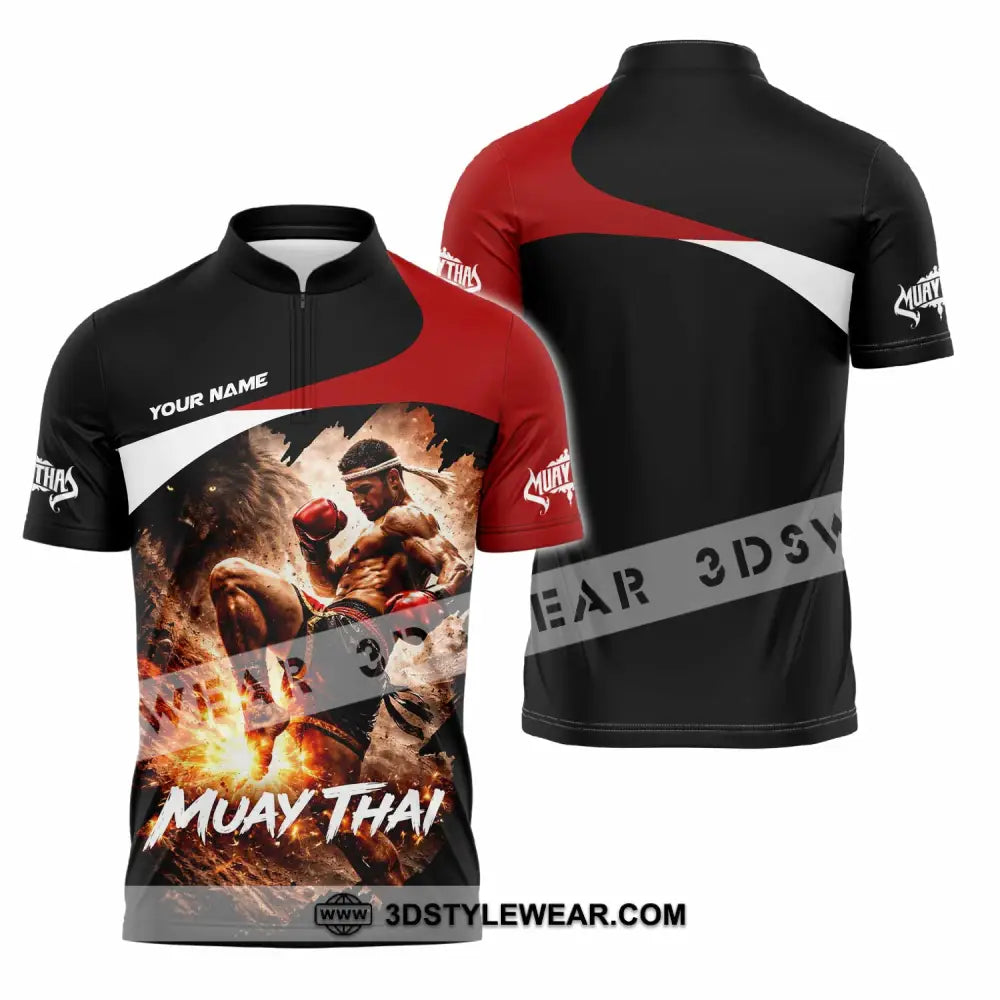 Unisex Shirt - Custom Muay Thai Shirt - Zipper Polo Shirt / S - T-shirt