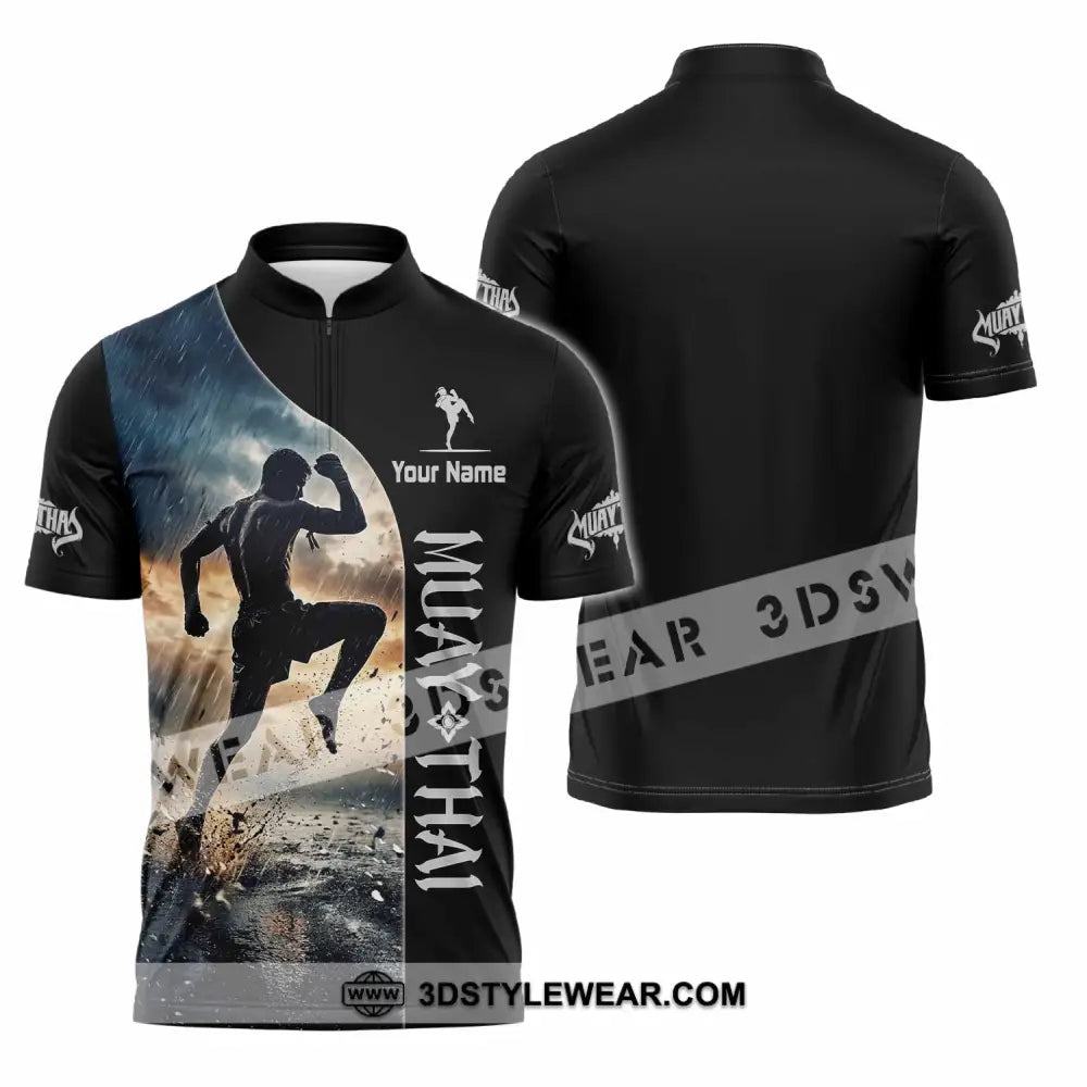 Unisex Shirt - Custom Muay Thai Shirt - Zipper Polo Shirt / S - T-shirt