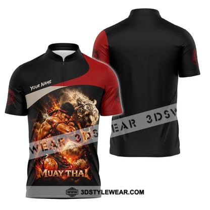 Unisex Shirt - Custom Muay Thai Shirt - Zipper Polo Shirt / S - T-shirt