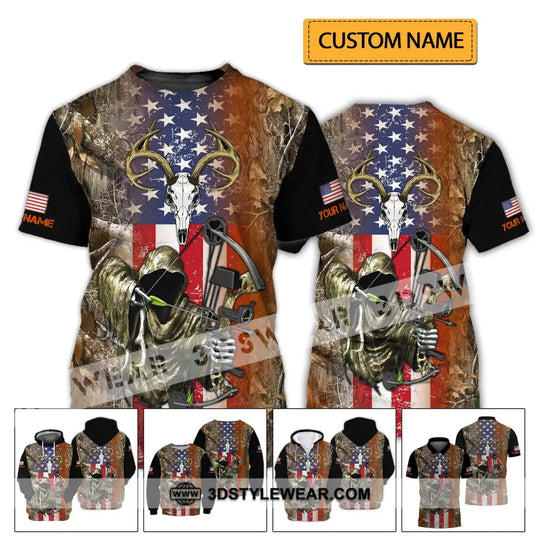 Unisex Shirt - Custom Name 3D Shirt - America Hunter style option 2