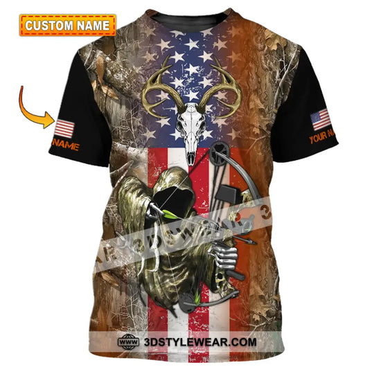 Unisex Shirt - Custom Name 3D Shirt - America Hunter style option 1