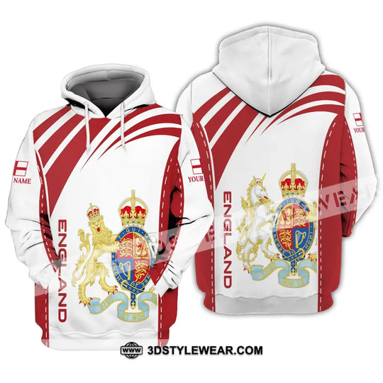 Unisex Shirt - Custom Name 3D Shirt - England Flag Design style option 3