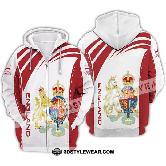 Unisex Shirt - Custom Name 3D Shirt - England Flag Design style option 4