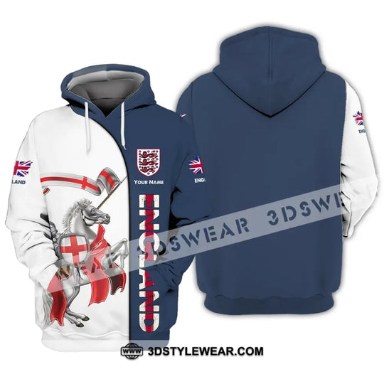 Unisex Shirt - Custom Name 3D Shirt - England Hero Horse Map And Logo style option 3