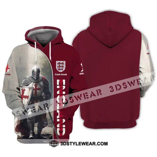 Unisex Shirt - Custom Name 3D Shirt - England Hero Map And Logo style option 3