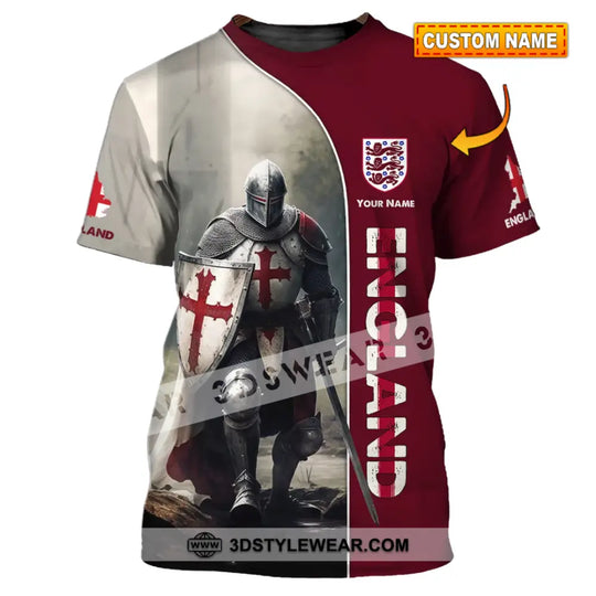 Unisex Shirt - Custom Name 3D Shirt - England Hero Map And Logo style option 1