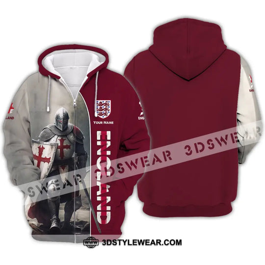 Unisex Shirt - Custom Name 3D Shirt - England Hero Map And Logo style option 4