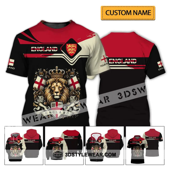 Unisex Shirt - Custom Name 3D Shirt - England Lion Queen Shirt style option 2