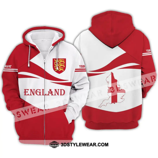 Unisex Shirt - Custom Name 3D Shirt - England Map, England Lover style option 4