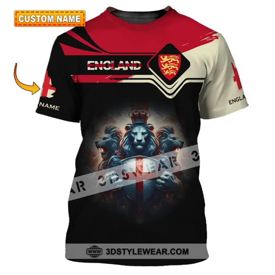 Unisex Shirt - Custom Name 3D Shirt - England National Football Team Icon And Map Shirt style option 1