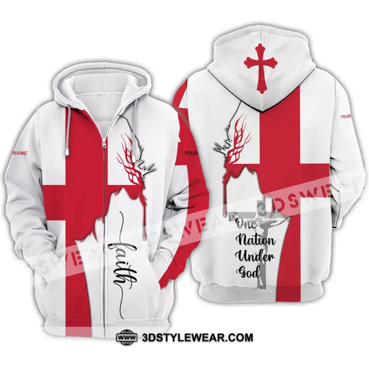 Unisex Shirt - Custom Name 3D Shirt - England One Nation Under God style option 4