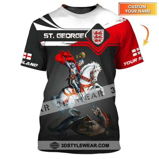Unisex Shirt - Custom Name 3D Shirt - England ST. George Shirt style option 1