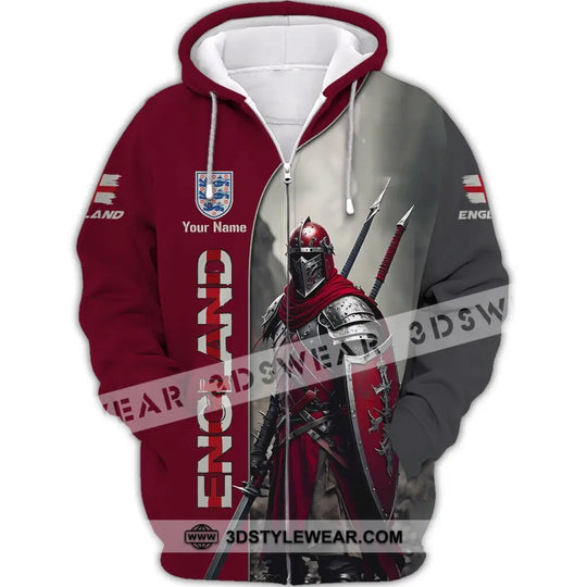 Unisex Shirt - Custom Name 3D Shirt For England Lover, Warrior style option 4