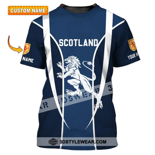 Unisex Shirt - Custom Name 3D Shirt - Lion Of Scotland style option 1