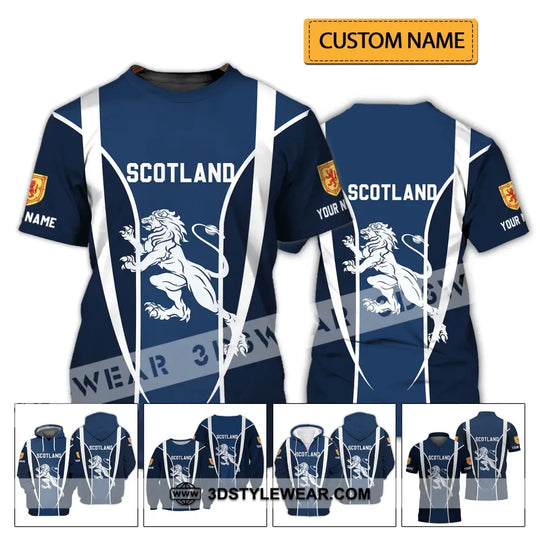 Unisex Shirt - Custom Name 3D Shirt - Lion Of Scotland style option 2
