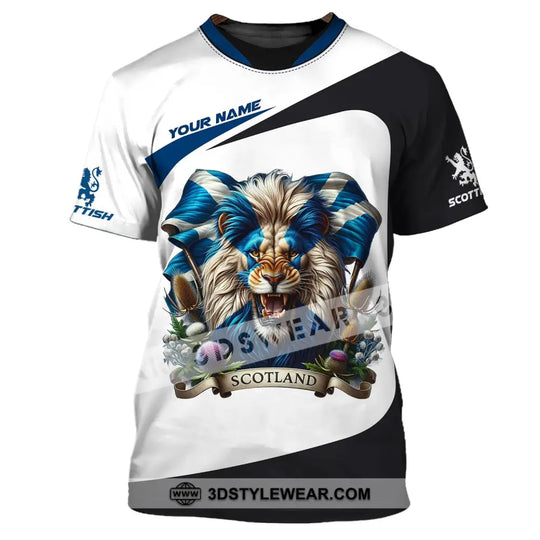 Unisex Shirt - Custom Name 3D Shirt - Scotland Lion style option 2