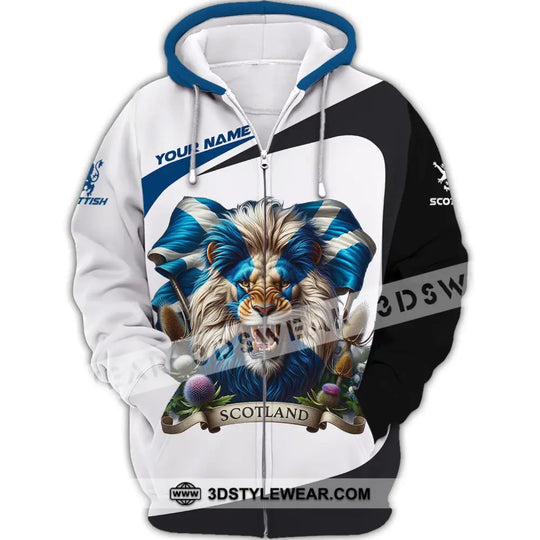 Unisex Shirt - Custom Name 3D Shirt - Scotland Lion style option 4
