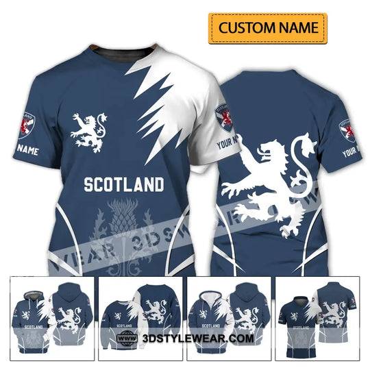 Unisex Shirt - Custom Name 3D Shirt - Scotland Logo style option 2