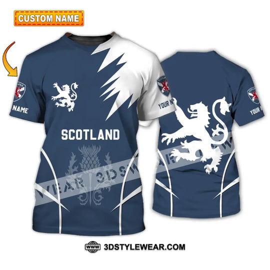 Unisex Shirt - Custom Name 3D Shirt - Scotland Logo style option 1