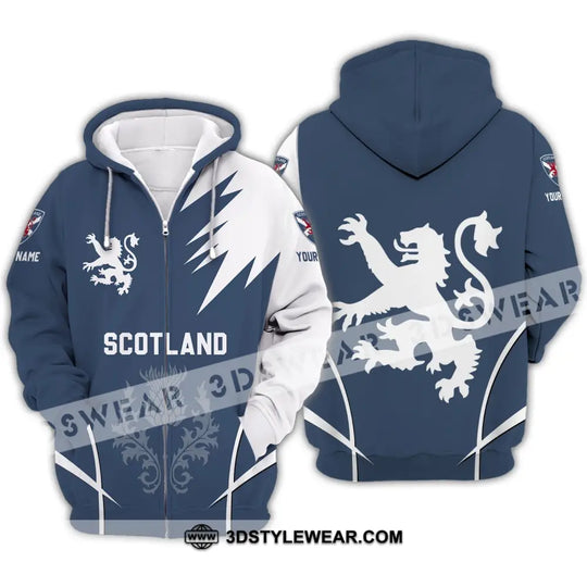 Unisex Shirt - Custom Name 3D Shirt - Scotland Logo style option 4