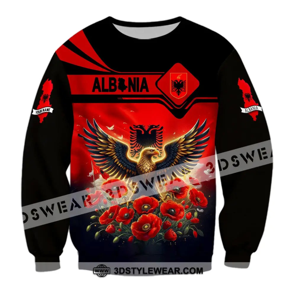 Unisex Shirt Custom Name Albania Shirt Albania Polo Long Sleeve Albania Gift - Long Sleeve / S - T-shirt