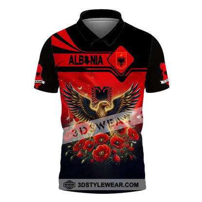 Unisex Shirt Custom Name Albania Shirt Albania Polo Long Sleeve Albania Gift - Polo Shirt / S - T-shirt