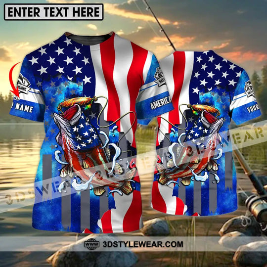 Unisex Shirt - Custom Name Shirt, American Bass Fishing style option 1