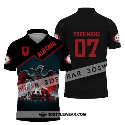 Unisex Shirt Custom Name and Number Albania Football Polo Shirt Euro 2024 Albania Football Hoodie Long Sleeve Shirt