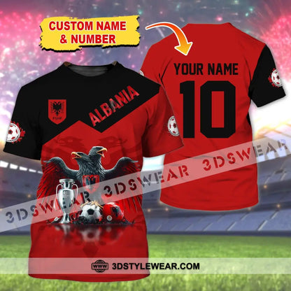 Unisex Shirt Custom Name and Number Albania Football Polo Shirt Euro 2024 Albania Football Hoodie Long Sleeve Shirt