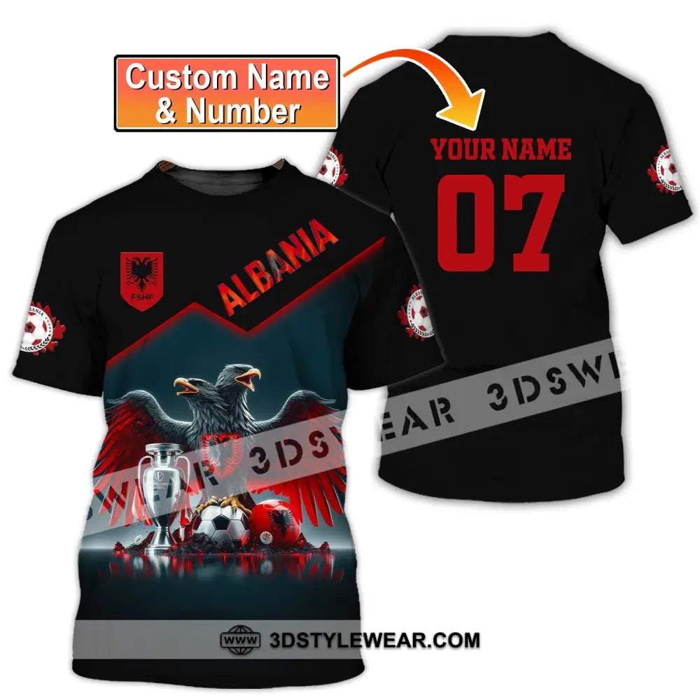Unisex Shirt Custom Name and Number Albania Football Polo Shirt Euro 2024 Albania Football Hoodie Long Sleeve Shirt