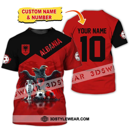 Unisex Shirt Custom Name and Number Albania Football Polo Shirt Euro 2024 Albania Football Hoodie Long Sleeve Shirt