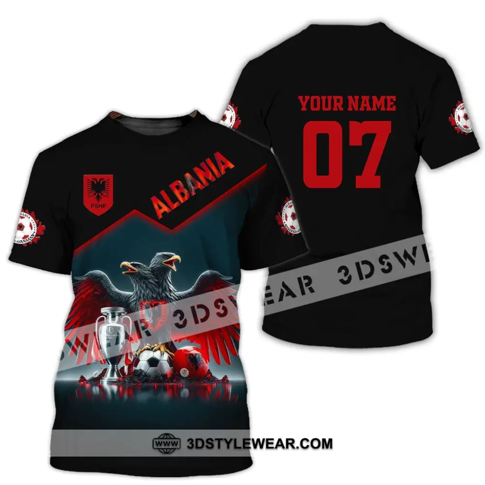 Unisex Shirt Custom Name and Number Albania Football Polo Shirt Euro 2024 Albania Football Hoodie Long Sleeve Shirt